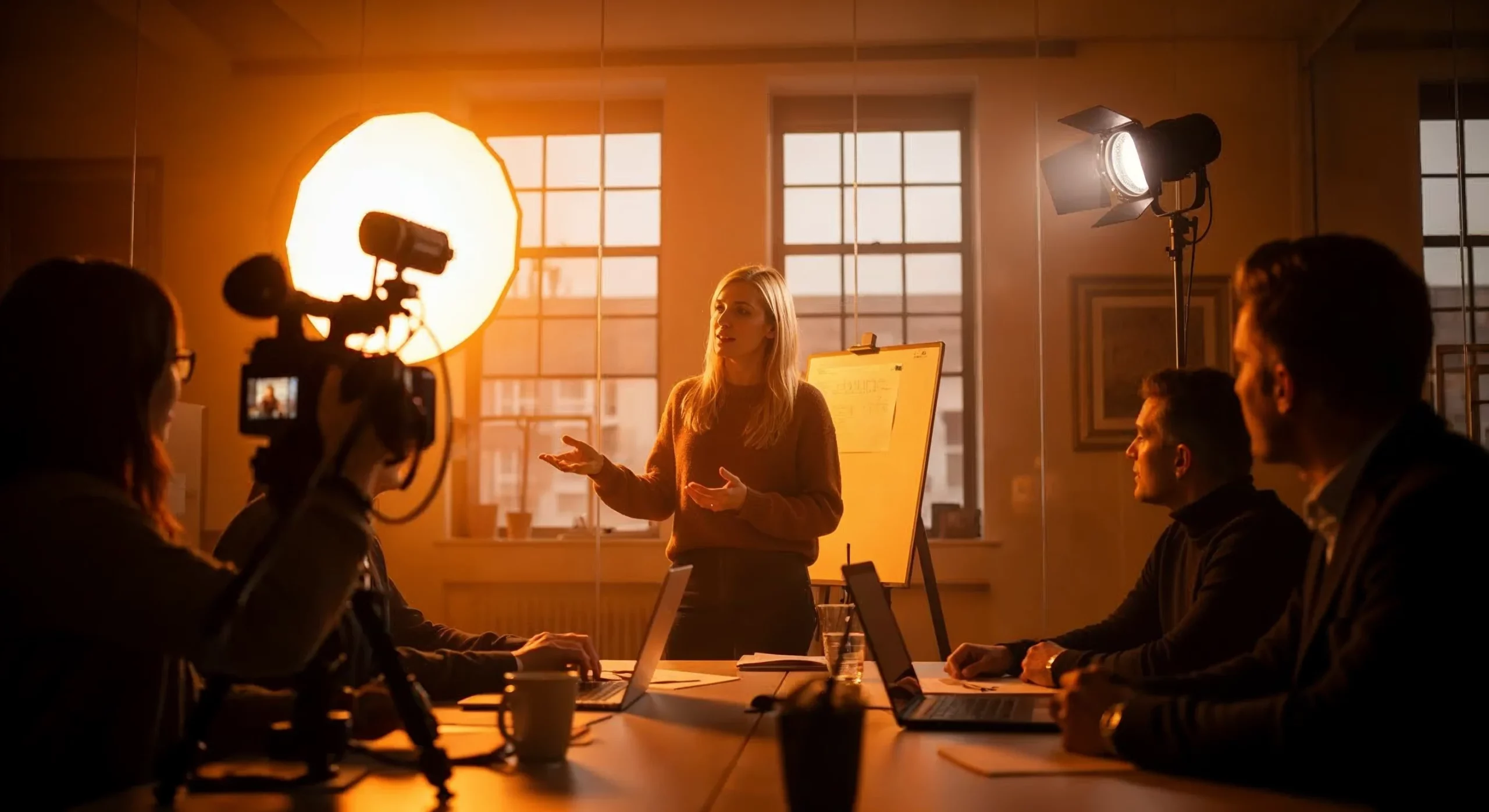 Ekipa filmowa podczas realizacji wideo wizerunkowego video wizerunkowe