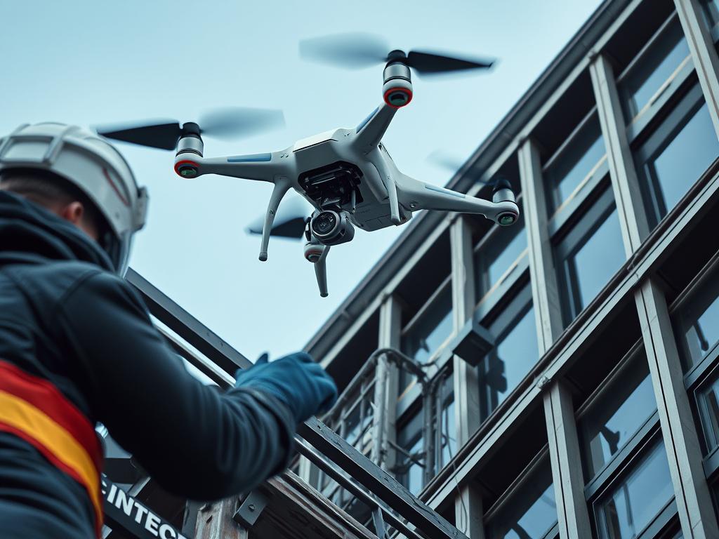 Dron wykonujący precyzyjną inspekcję trudnodostępnych elementów konstrukcji